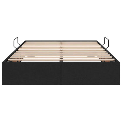 Storage Bed with Mattress Black 120 x 200 cm Fabric