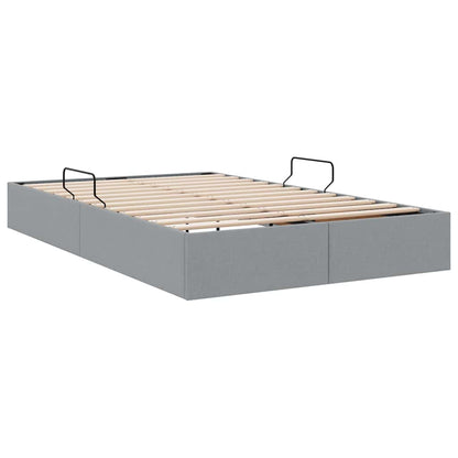 Storage Bed with Mattress Light Grey 120 x 200 cm Fabric