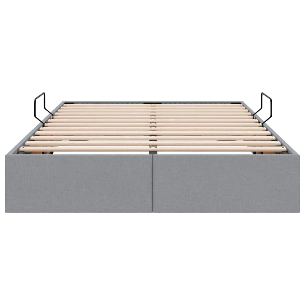 Storage Bed with Mattress Light Grey 120 x 200 cm Fabric