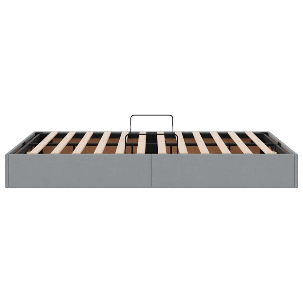 Storage Bed with Mattress Light Grey 120 x 200 cm Fabric