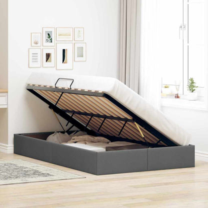 Storage Bed with Mattress Dark Grey 120 x 200 cm Fabric