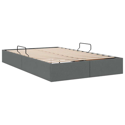 Storage Bed with Mattress Dark Grey 120 x 200 cm Fabric