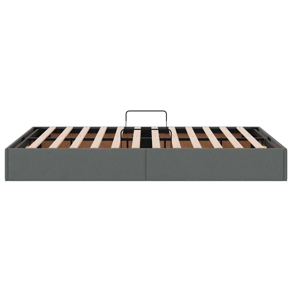 Storage Bed with Mattress Dark Grey 120 x 200 cm Fabric