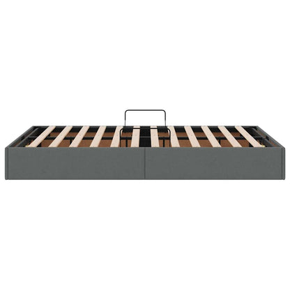 Storage Bed with Mattress Dark Grey 120 x 200 cm Fabric