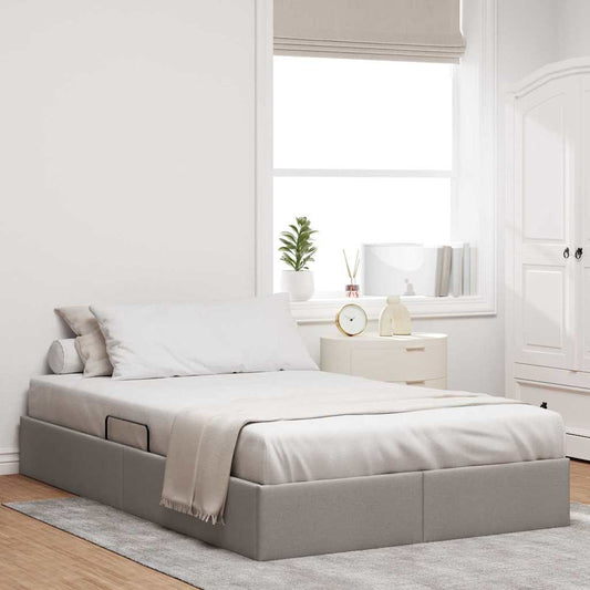 Storage Bed with Mattress Taupe 120 x 200 cm Fabric