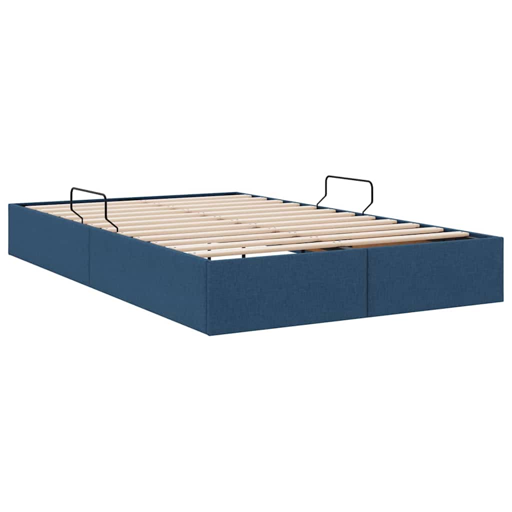 Storage Bed with Mattress with Storage Blue 120 x 200 cm Fabric