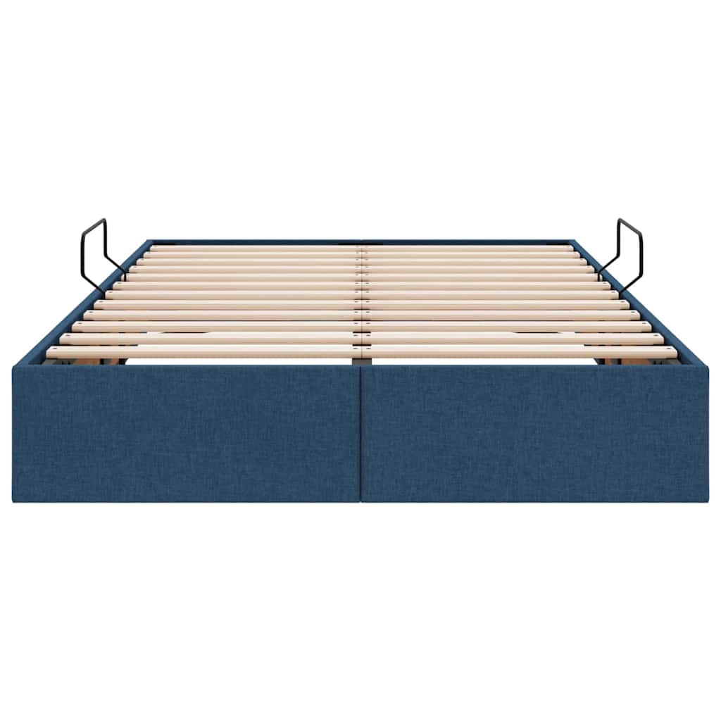Storage Bed with Mattress with Storage Blue 120 x 200 cm Fabric