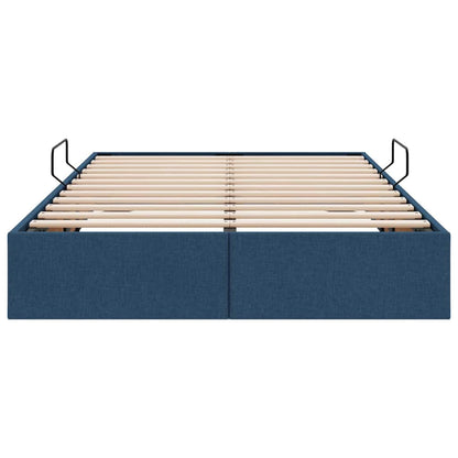 Storage Bed with Mattress with Storage Blue 120 x 200 cm Fabric