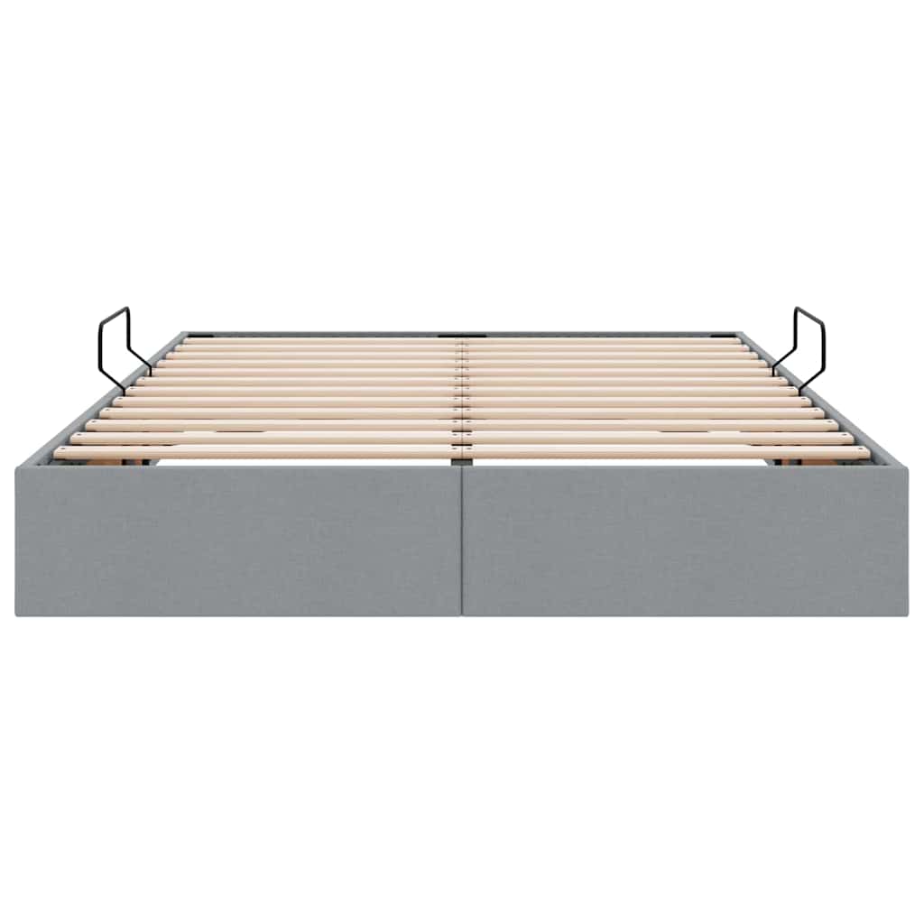 Storage Bed with Mattress Light Grey 140 x 190 cm Fabric