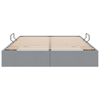 Storage Bed with Mattress Light Grey 140 x 190 cm Fabric