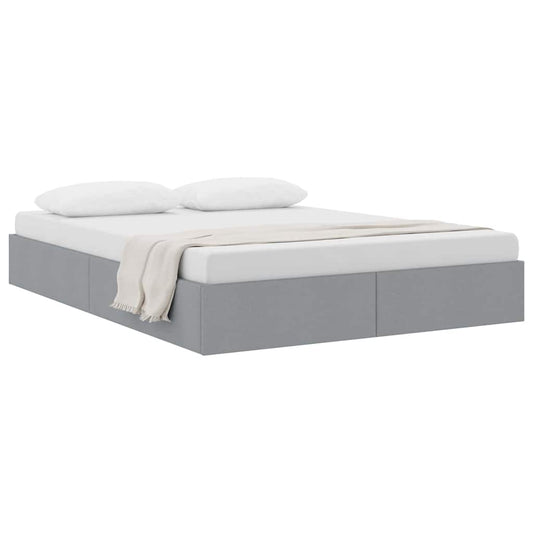 Storage Bed with Mattress Light Grey 140 x 190 cm Fabric