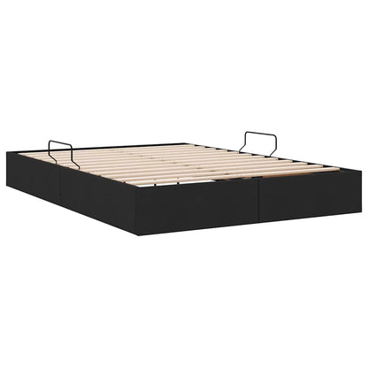 Storage Bed with Mattress Black 140 x 190 cm Fabric