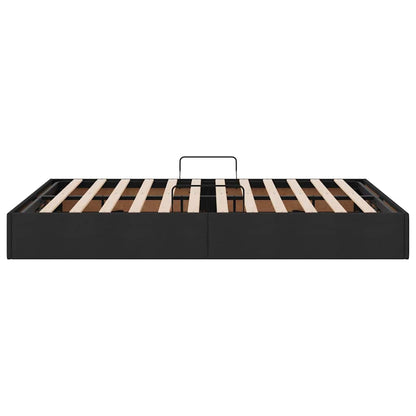 Storage Bed with Mattress Black 140 x 190 cm Fabric