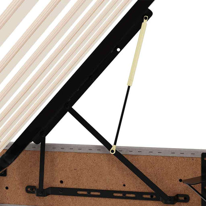Storage Bed with Mattress Taupe 140 x 190 cm Fabric