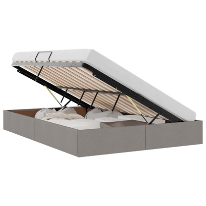 Storage Bed with Mattress Taupe 140 x 190 cm Fabric
