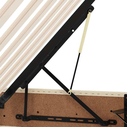 Storage Bed with Mattress Creme 140 x 190 cm Fabric