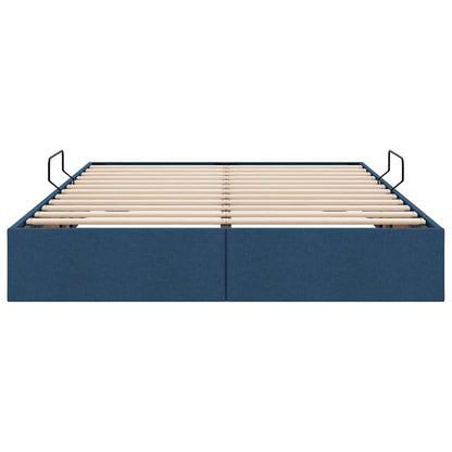 Storage Bed with Mattress with Storage Blue 140 x 190 cm Fabric