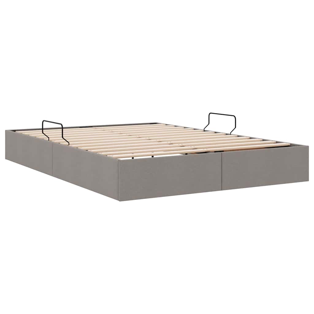 Storage Bed with Mattress Taupe 140 x 200 cm Fabric