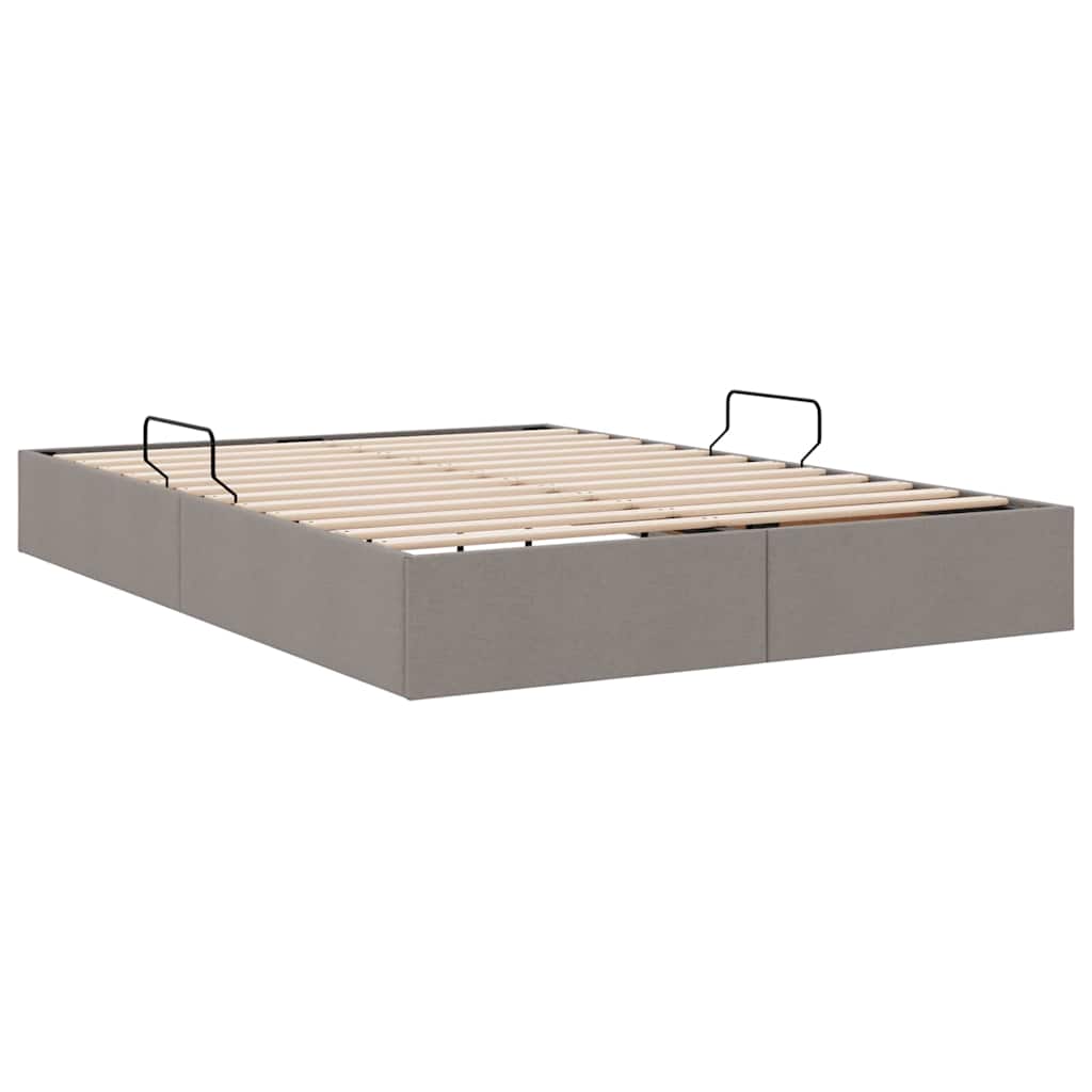 Storage Bed with Mattress Taupe 140 x 200 cm Fabric