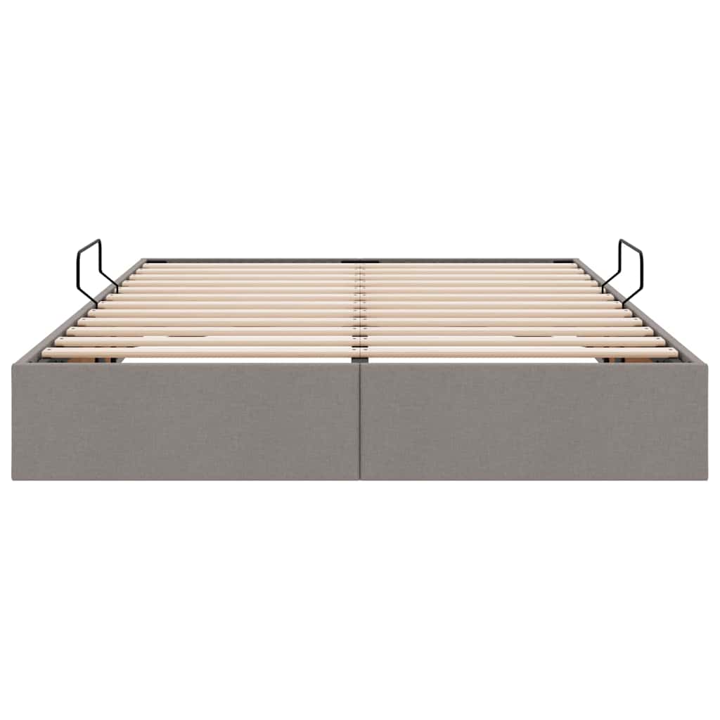 Storage Bed with Mattress Taupe 140 x 200 cm Fabric