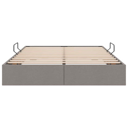 Storage Bed with Mattress Taupe 140 x 200 cm Fabric