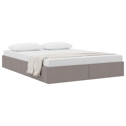 Storage Bed with Mattress Taupe 140 x 200 cm Fabric