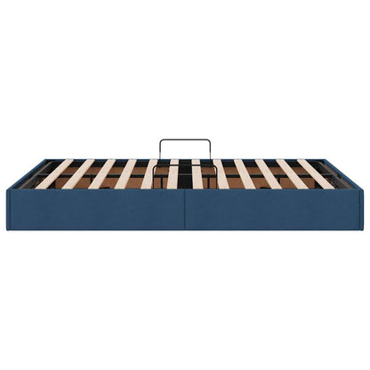 Storage Bed with Mattress with Storage Blue 140 x 200 cm Fabric