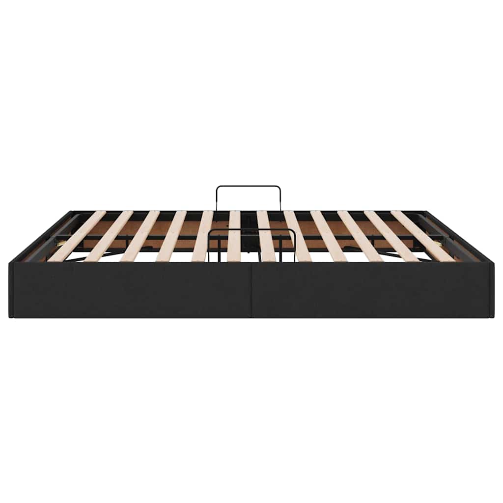 Storage Bed with Mattress Black 160 x 200 cm Fabric