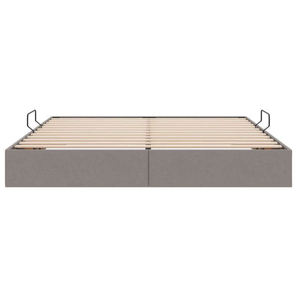 Storage Bed with Mattress Taupe 160 x 200 cm Fabric