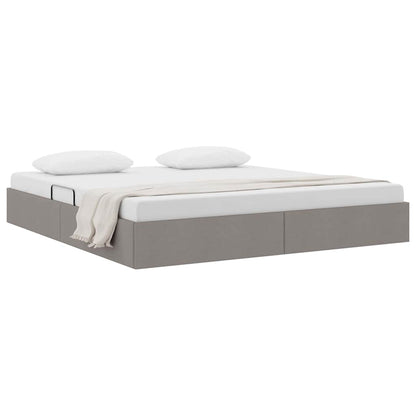 Storage Bed with Mattress Taupe 160 x 200 cm Fabric