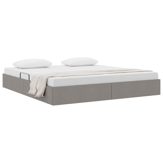 Storage Bed with Mattress Taupe 160 x 200 cm Fabric
