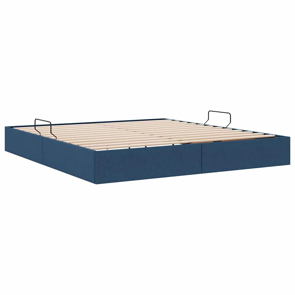 Storage Bed with Mattress with Storage Blue 160 x 200 cm Fabric