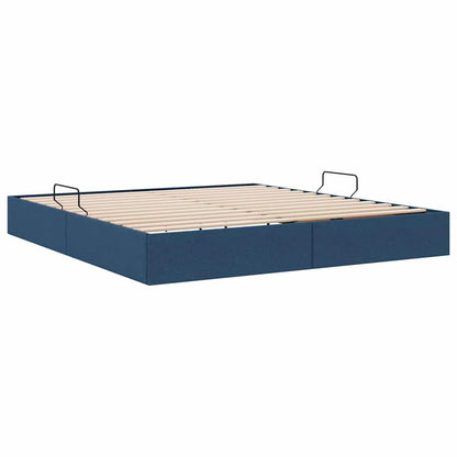 Storage Bed with Mattress with Storage Blue 160 x 200 cm Fabric