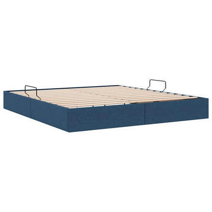 Storage Bed with Mattress with Storage Blue 160 x 200 cm Fabric