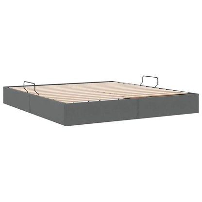Storage Bed with Mattress Dark Grey 180 x 200 cm Fabric
