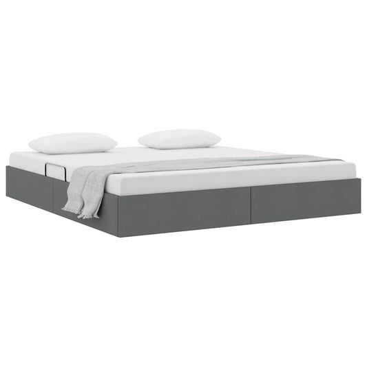 Storage Bed with Mattress Dark Grey 180 x 200 cm Fabric