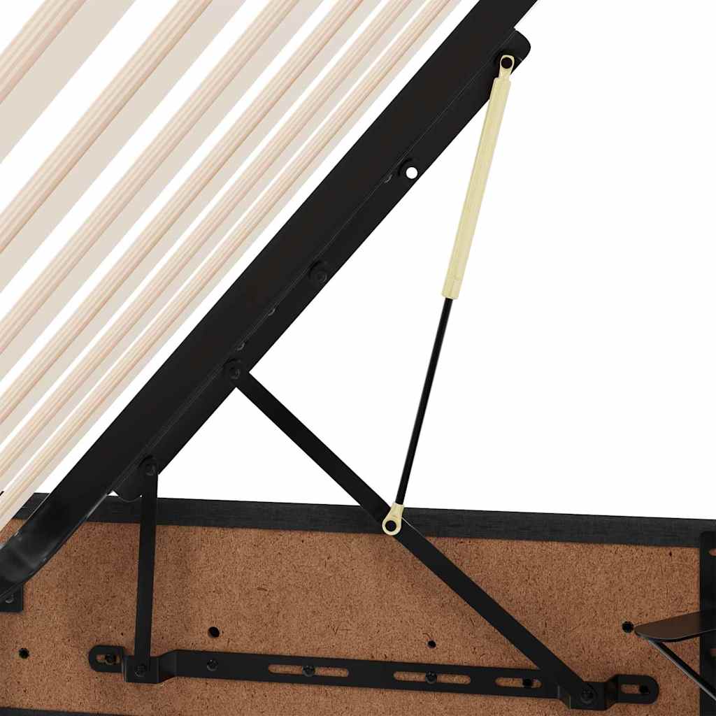 Storage Bed with Mattress Black 180 x 200 cm Fabric