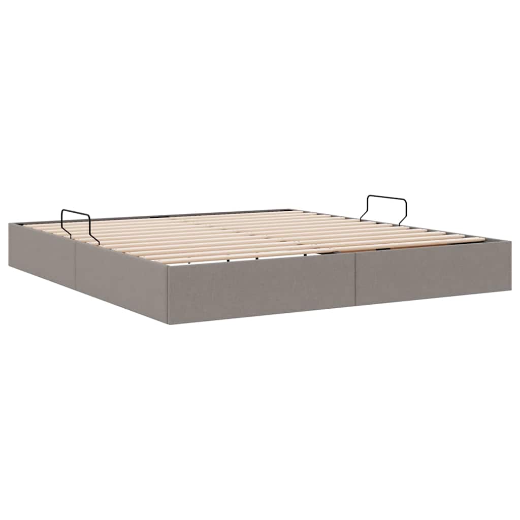 Storage Bed with Mattress Taupe 180 x 200 cm Fabric