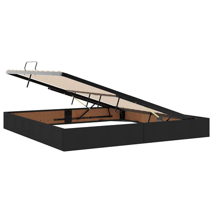 Storage Bed with Mattress Black 200 x 200 cm Fabric