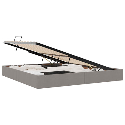 Storage Bed with Mattress Taupe 200 x 200 cm Fabric