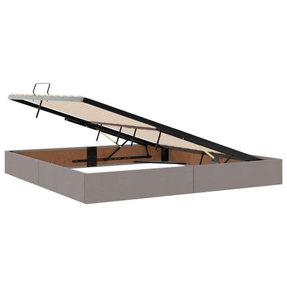 Storage Bed with Mattress Taupe 200 x 200 cm Fabric