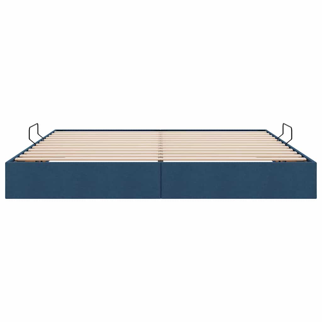 Storage Bed with Mattress with Storage Blue 200 x 200 cm Fabric