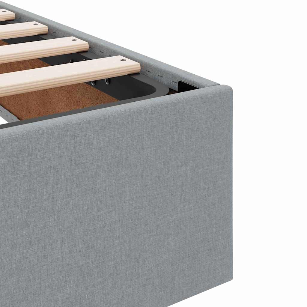 Storage Bed with Headboard Light Grey 90 x 190 cm Fabric