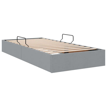 Storage Bed with Headboard Light Grey 90 x 190 cm Fabric