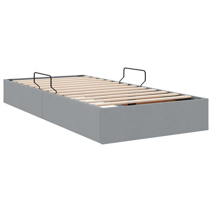 Storage Bed with Headboard Light Grey 90 x 190 cm Fabric