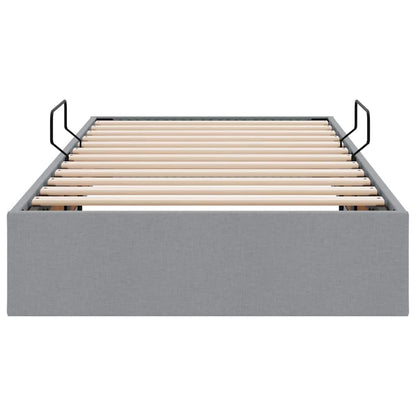 Storage Bed with Headboard Light Grey 90 x 190 cm Fabric