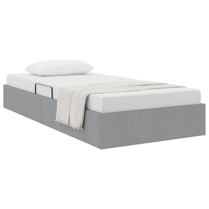 Storage Bed with Headboard Light Grey 90 x 190 cm Fabric