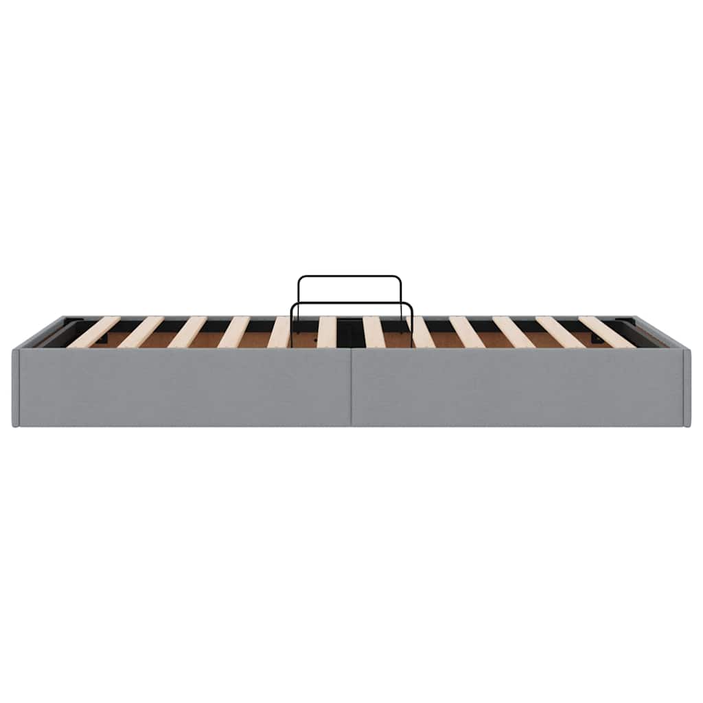 Storage Bed with Headboard Light Grey 90 x 190 cm Fabric