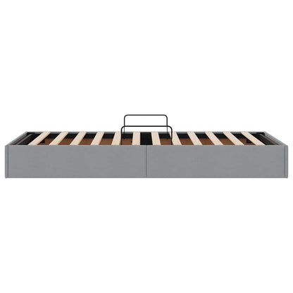 Storage Bed with Headboard Light Grey 90 x 190 cm Fabric