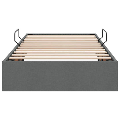 Storage Bed with Headboard Dark Grey 90 x 190 cm Fabric